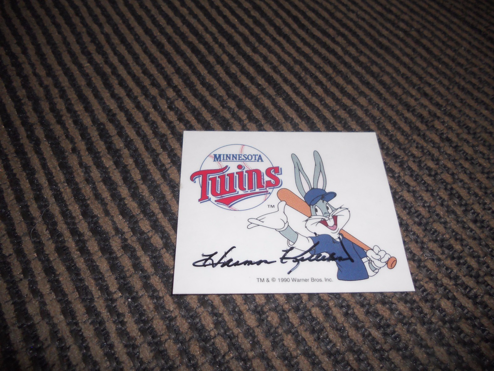 Harmon Killebrew Signed 1980 Minnesota Twins Bugs Bunny Decal Psa Guaranteed #1