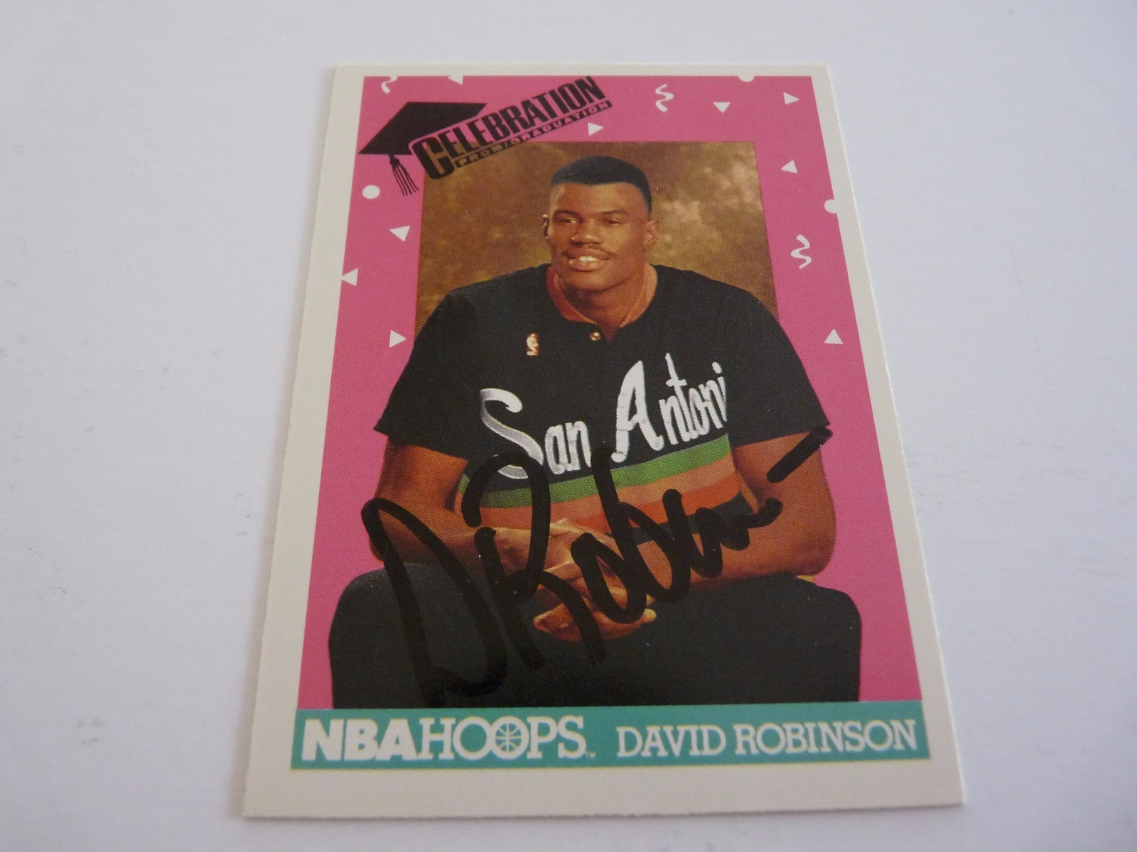 David Robinson Spurs Signed Autographed Basketball Card 91 Hoops PSA Guaranteed