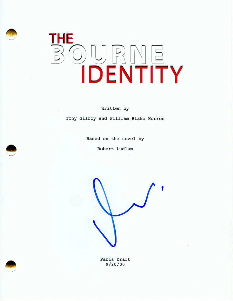 MATT DAMON SIGNED AUTOGRAPH THE BOURNE IDENTITY FULL MOVIE SCRIPT - JASON, RARE!