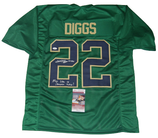 LOGAN DIGGS signed (NOTRE DAME FIGHTING IRISH) PLCT Green custom jersey JSA