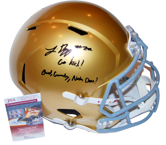 LOGAN DIGGS signed (NOTRE DAME FIGHTING IRISH) Speed F/S helmet JSA Witnessed