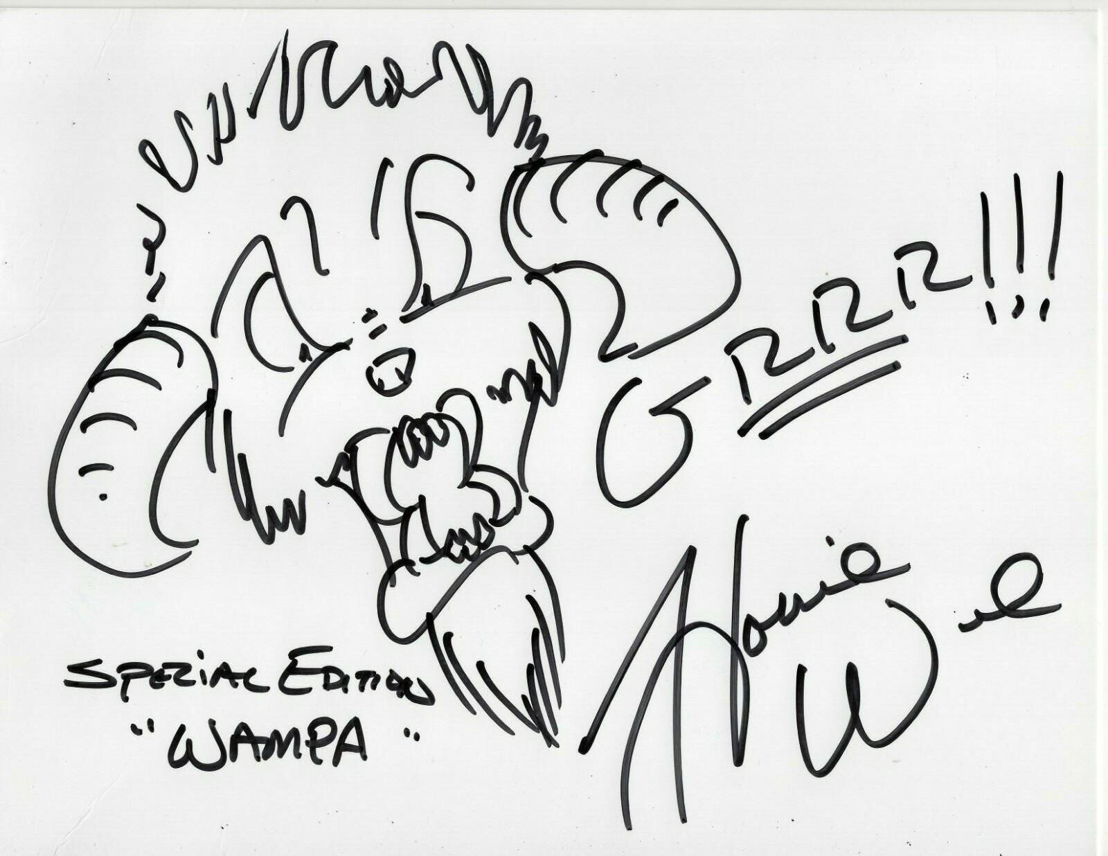 STAR WARS HOWIE WEED WAMPA SKETCH AND SIGNED