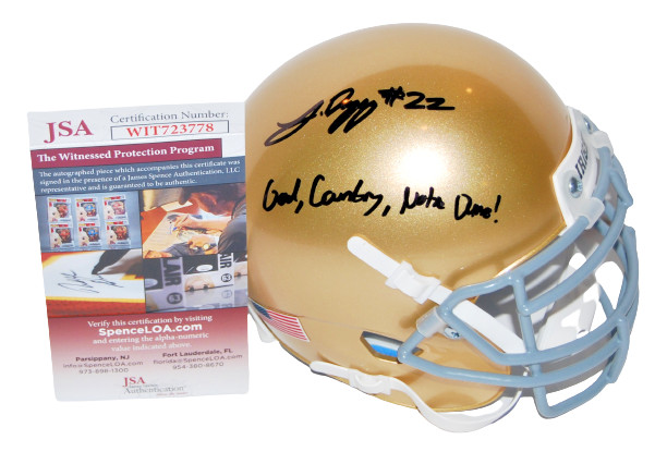 LOGAN DIGGS signed (NOTRE DAME FIGHTING IRISH) God Country ND! mini helmet JSA