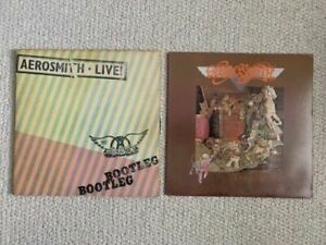 AEROSMITH LOT OF 2 VINTAGE ALBUMS DOUBLE LIVE BOOTLEG+POSTER+TOYS IN THE ATTIC