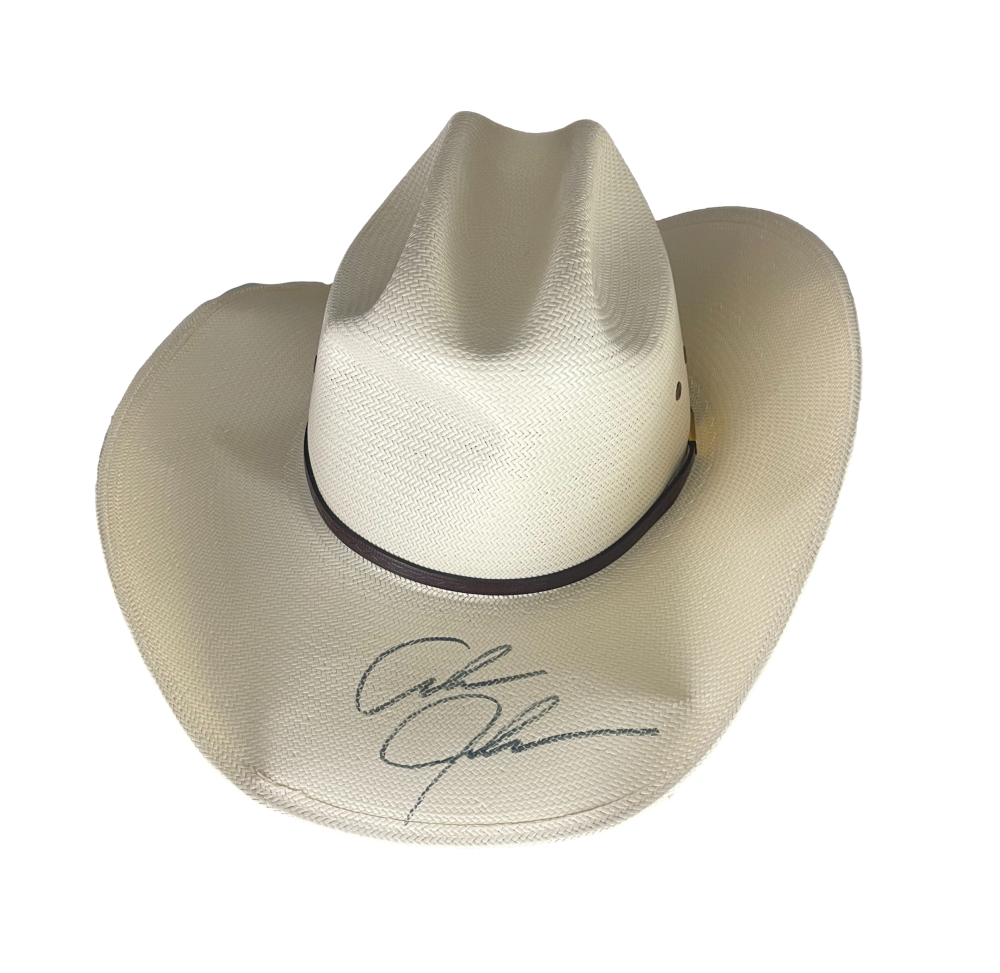 ALAN JACKSON SIGNED AUTOGRAPH COWBOY HAT COUNTRY MUSIC STAR, WHO I AM