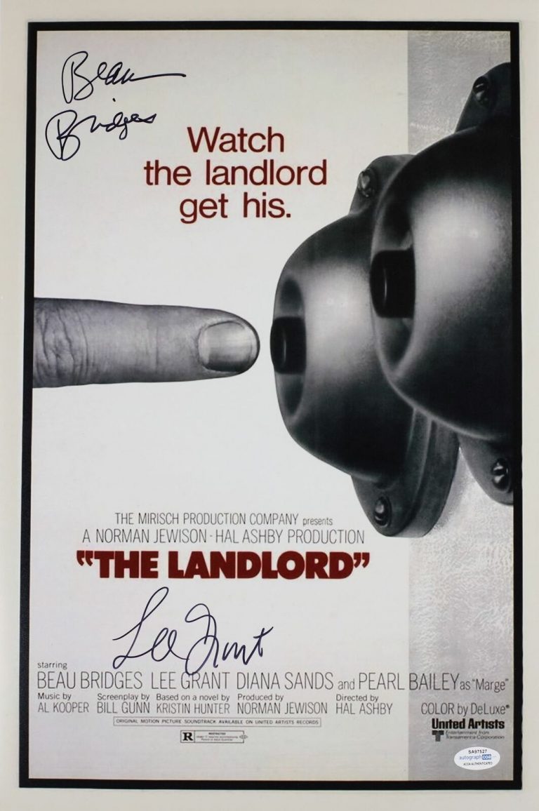 BEAU BRIDGES & LEE GRANT SIGNED THE LANDLORD 12X18 MOVIE POSTER ACOA COLLECTIBLE MEMORABILIA