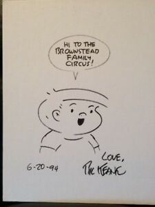 BIL KEANE SIGNED 11×14 ORIGINAL FAMILY CIRCUS DRAWING ON CANVAS+COA AWESOME COLLECTIBLE MEMORABILIA