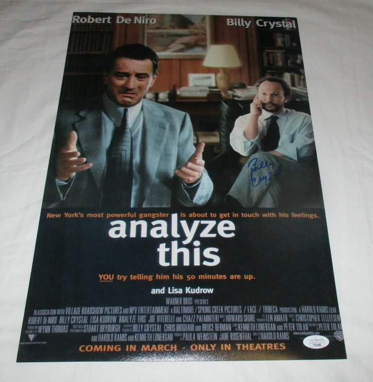 BILLY CRYSTAL SIGNED ANALYZE THIS 12X18 MOVIE POSTER JSA COLLECTIBLE MEMORABILIA