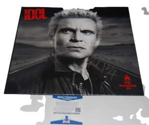 BILLY IDOL SIGNED (THE ROADSIDE LP) AUTO RECORD LP ALBUM BECKETT BAS BC89065 COLLECTIBLE MEMORABILIA