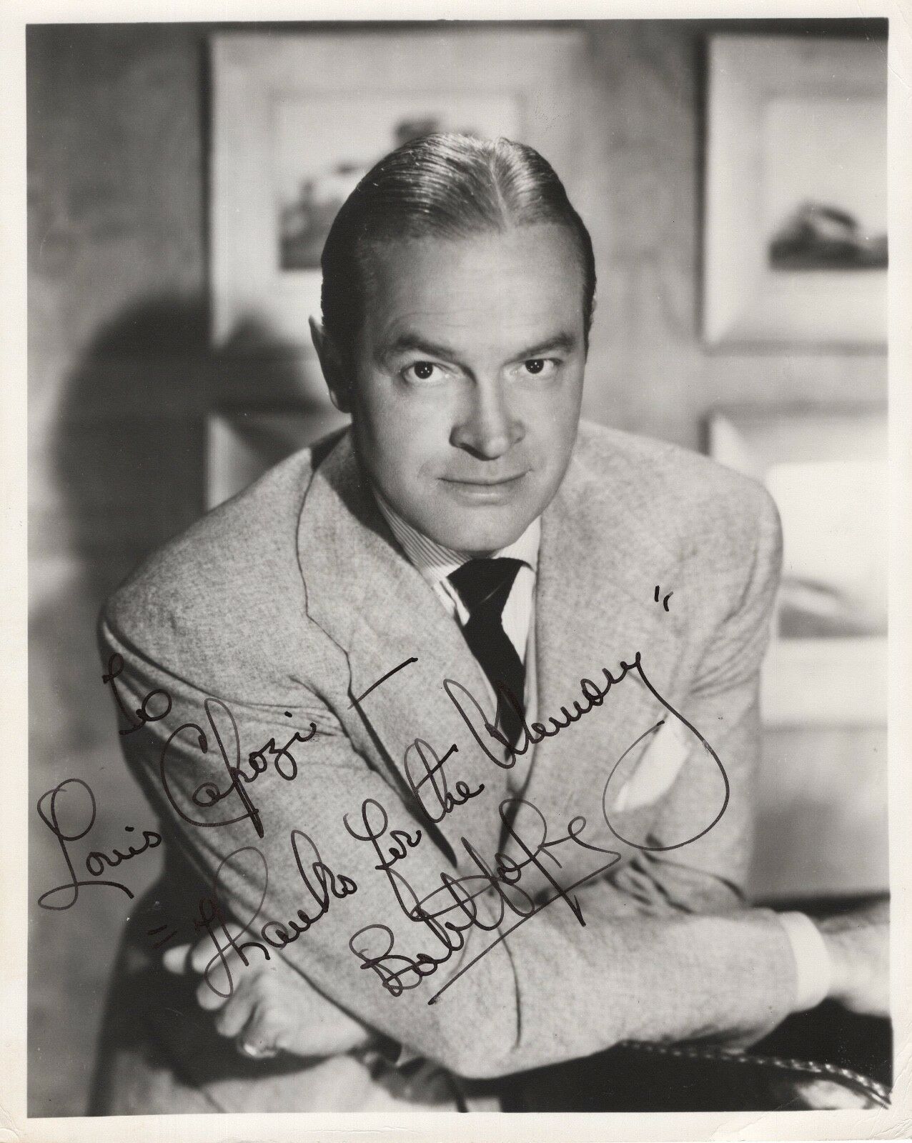 BOB HOPE HAND SIGNED VINTAGE 8x10 PHOTO FROM 40’s AWESOME+VERY RARE JSA