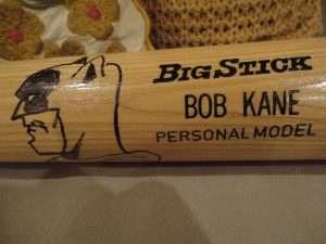 BOB KANE SIGNED FULL SIZE BASEBALL BAT WITH AMAZING BATMAN SKETCH JSA LETTER COLLECTIBLE MEMORABILIA