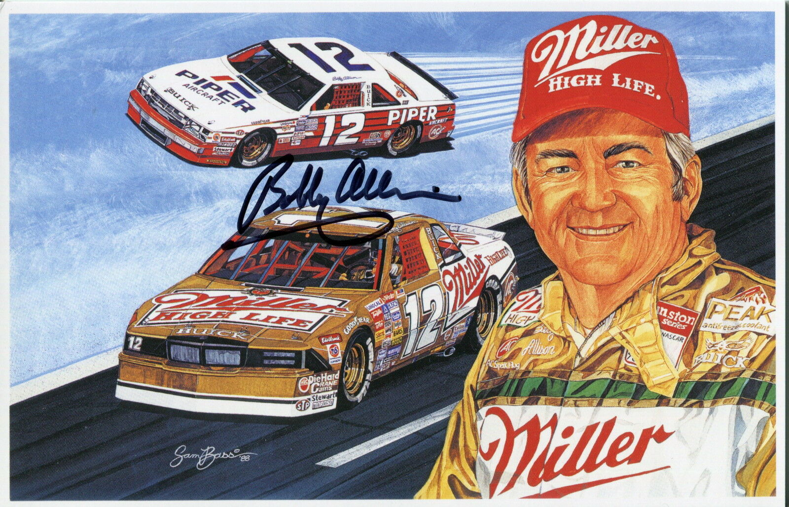 BOBBY ALLISON HAND SIGNED 5x8 COLOR PHOTO+COA NASCAR LEGEND ALABAMA ...