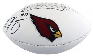 CARDINALS A.J. GREEN AUTHENTIC SIGNED WHITE PANEL LOGO FOOTBALL BAS WITNESSED COLLECTIBLE MEMORABILIA