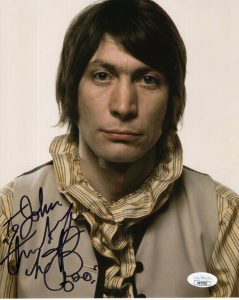 CHARLIE WATTS HAND SIGNED 8×10 COLOR PHOTO BEST POSE EVER TO JOHN JSA COLLECTIBLE MEMORABILIA