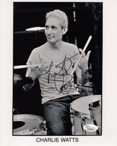 CHARLIE WATTS HAND SIGNED 8×10 PHOTO ROLLING STONES DRUMMER JSA COLLECTIBLE MEMORABILIA