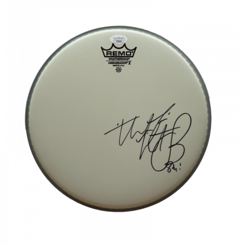 CHARLIE WATTS SIGNED AUTOGRAPH 10″ DRUMHEAD – THE ROLLING STONES TATTOO YOU JSA COLLECTIBLE MEMORABILIA