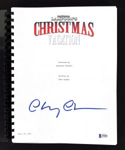 CHEVY CHASE CHRISTMAS VACATION AUTHENTIC SIGNED MOVIE SCRIPT BAS WITNESSED COLLECTIBLE MEMORABILIA