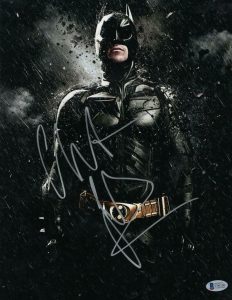 CHRISTIAN BALE SIGNED 11X14 PHOTO THE DARK KNIGHT BATMAN AUTOGRAPH BECKETT 143 COLLECTIBLE MEMORABILIA