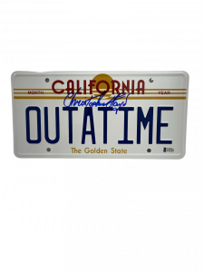 CHRISTOPHER LLOYD SIGNED BACK TO THE FUTURE OUTATIME LICENSE PLATE AUTO BAS 2 COLLECTIBLE MEMORABILIA