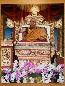 DALAI LAMA HANDSIGNED OVERSIZED 11×14 COLOR PHOTO INCREDIBLE+RARE JSA COLLECTIBLE MEMORABILIA