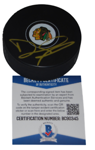 DEREK KING SIGNED (CHICAGO BLACKHAWKS) SOUVENIR HOCKEY PUCK BECKETT BAS BC90345 COLLECTIBLE MEMORABILIA