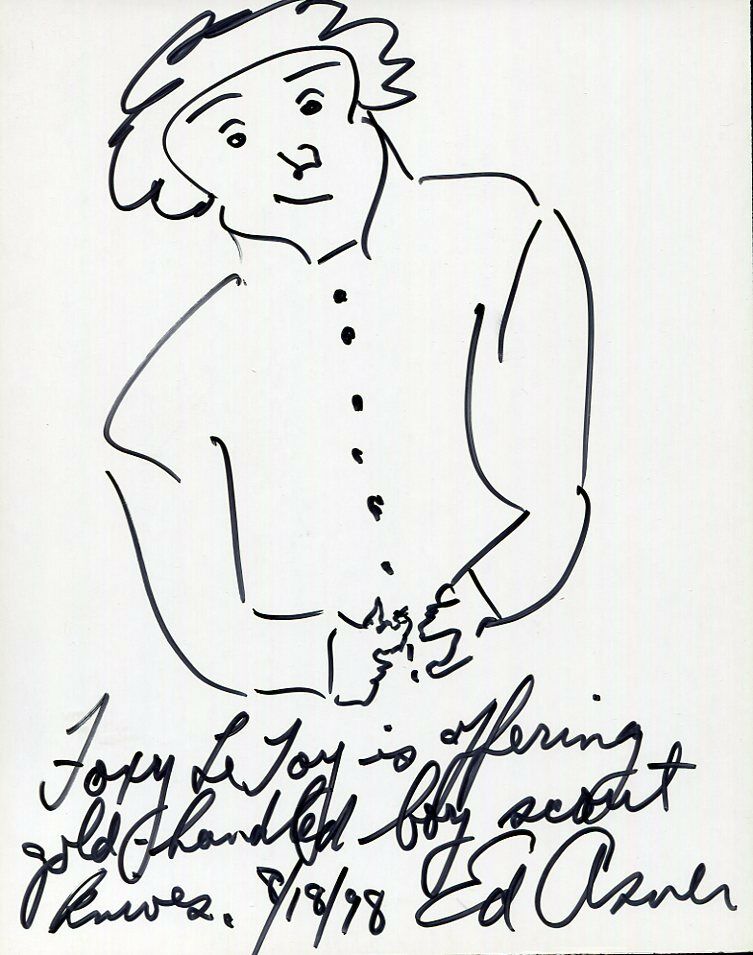 ED ASNER HAND SIGNED 8×10 ORIGINAL DRAWING+COA AWESOME+RARE COLLECTIBLE MEMORABILIA