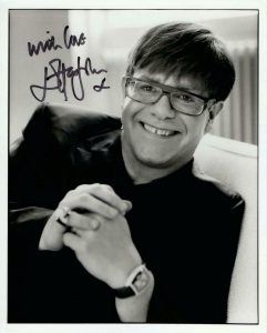 ELTON JOHN SIGNED AUTOGRAPH 8X10 PHOTO – SLEEP WITH THE PAST MADE IN ENGLAND JSA COLLECTIBLE MEMORABILIA