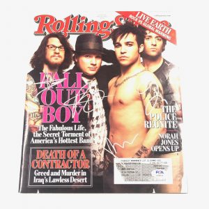 FALL OUT BOY SIGNED ROLLING STONES MAGAZINE PSA/DNA AUTOGRAPHED MUSICIAN COLLECTIBLE MEMORABILIA