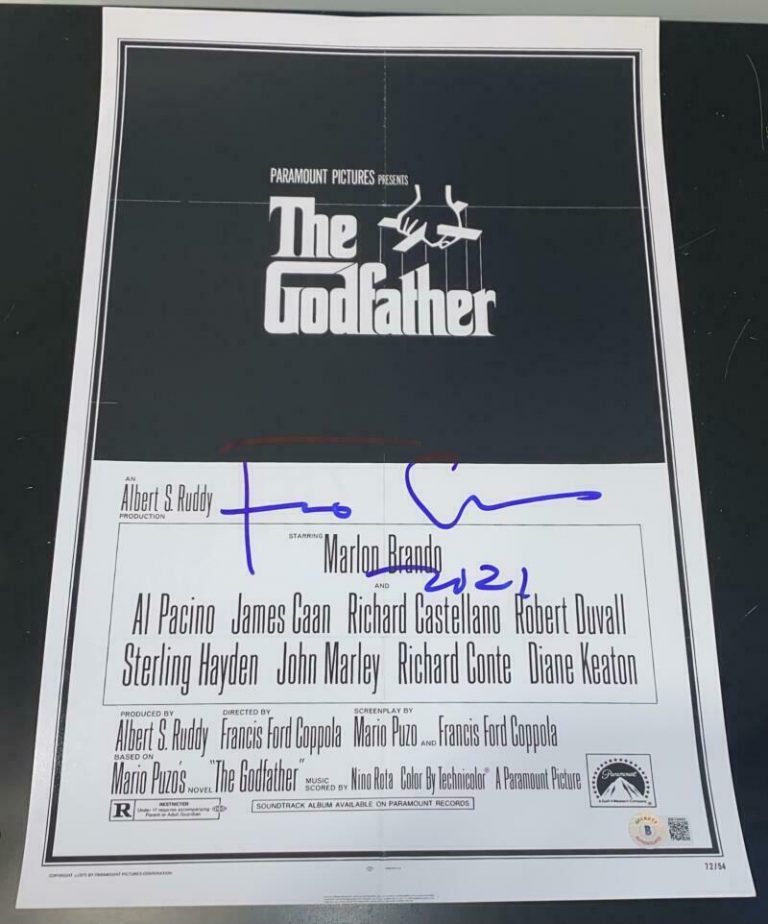 Francis Ford Coppola Signed Autograph Godfather Poster X Photo Beckett Coa Autographia