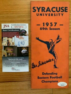 GER SCHWEDES HAND SIGNED 1957 SYRACUSE MEDIA GUIDE NICE CONDITION+RARE JSA COLLECTIBLE MEMORABILIA