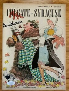 GER SCHWEDES HAND SIGNED 1958 SYRACUSE FOOTBALL GAME PROGRAM VS. COLGATE JSA COLLECTIBLE MEMORABILIA
