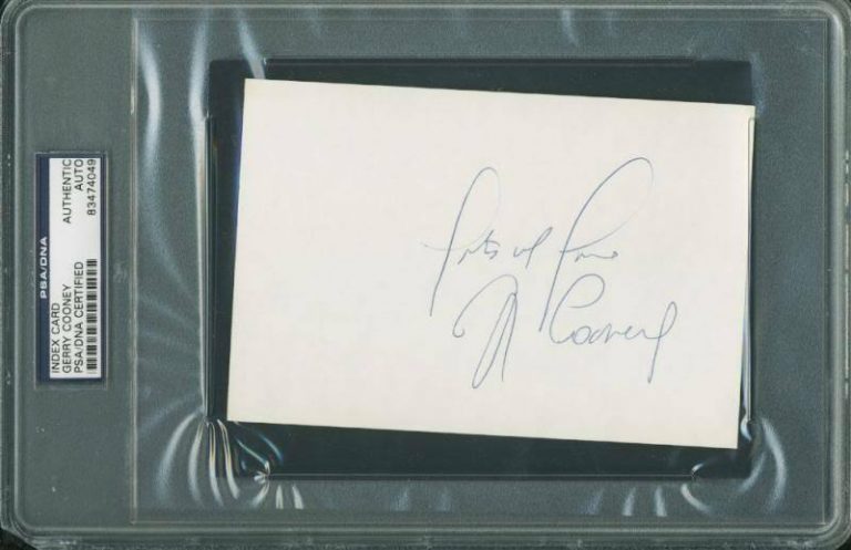 GERRY COONEY BOXING AUTHENTIC SIGNED 4X6 INDEX CARD AUTOGRAPHED PSA/DNA SLABBED COLLECTIBLE MEMORABILIA