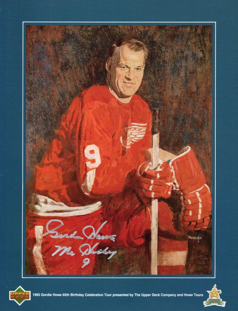 GORDIE HOWE HAND SIGNED UPPER DECK PROGRAM AWESOME+RARE RED WINGS JSA COLLECTIBLE MEMORABILIA