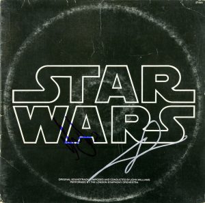 HARRISON FORD & GEORGE LUCAS SIGNED STAR WARS SOUNDTRACK ALBUM COVER BAS #A06711 COLLECTIBLE MEMORABILIA