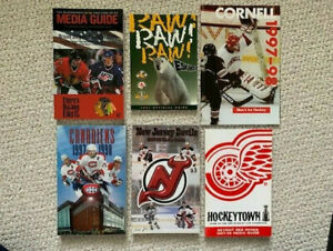 HOCKEY LOT OF 5 VINTAGE MEDIA GUIDES FROM 1997+BONUS RED WINGS+NJ+CANADIENS COLLECTIBLE MEMORABILIA