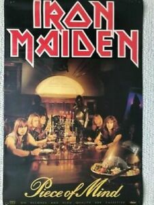 IRON MAIDEN VINTAGE 23x35 PIECE OF MIND POSTER FROM 1983 AWESOME+VERY RARE