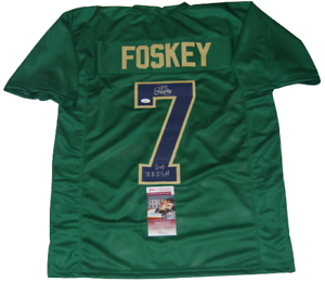 ISAIAH FOSKEY SIGNED (NOTRE DAME FIGHTING IRISH) GO IRISH GREEN XL JERSEY JSA COLLECTIBLE MEMORABILIA