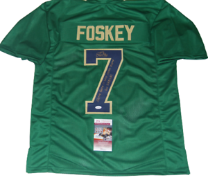 ISAIAH FOSKEY SIGNED (NOTRE DAME FIGHTING IRISH) GREEN XL JERSEY JSA 2 INCRIPT COLLECTIBLE MEMORABILIA