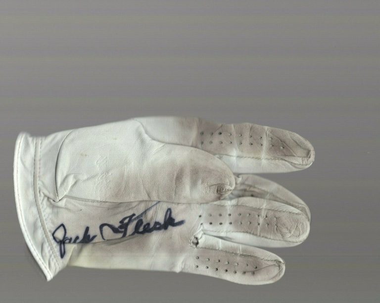 JACK FLECK HAND SIGNED USED TITLEIST GOLF GLOVE+COA 1955 US OPEN CHAMPION COLLECTIBLE MEMORABILIA