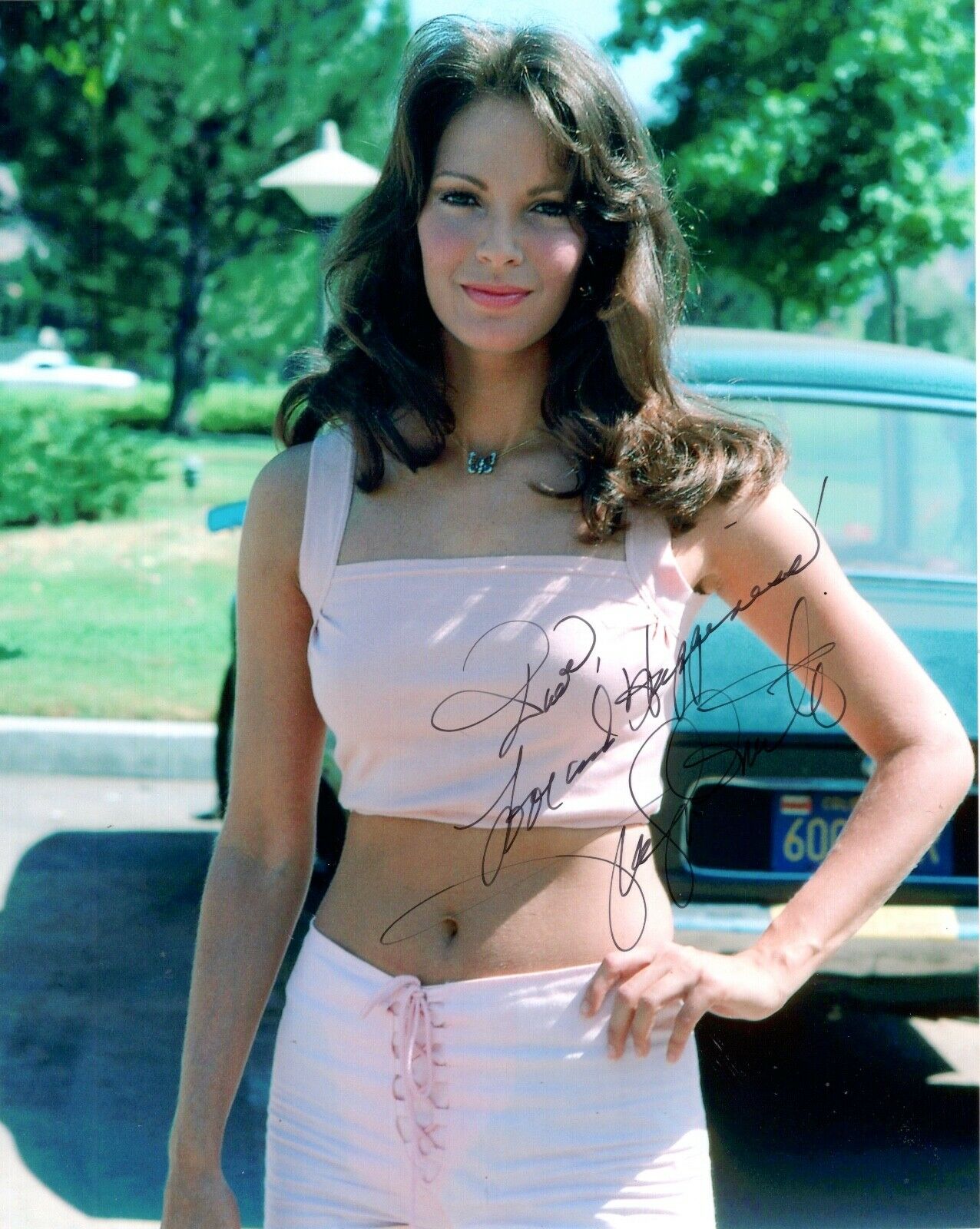 Jaclyn Smith Hand Signed 8x10 Color Photo+coa Charlie's Angels To Dave 