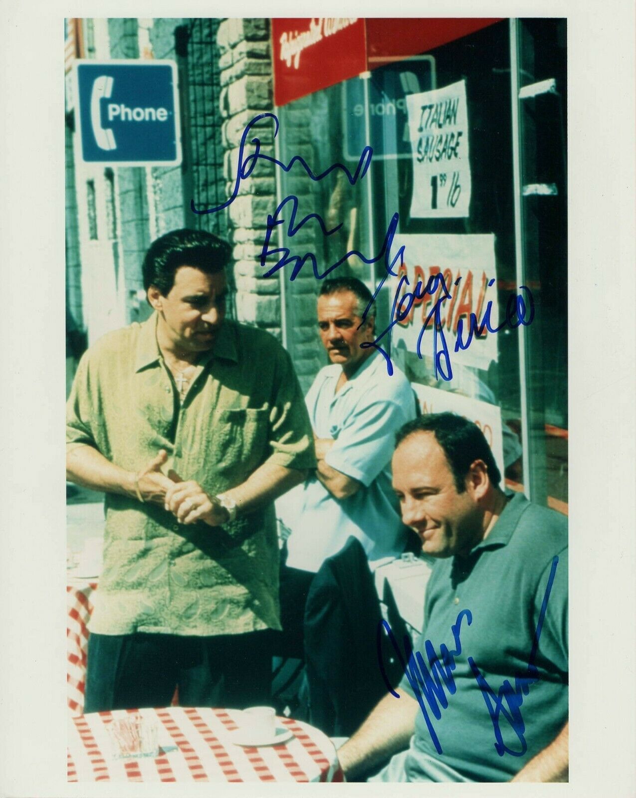 JAMES GANDOLFINI, STEVEN VAN ZANDT, TSIRICO SIGNED AUTOGRAPH 8X10 PHOTO