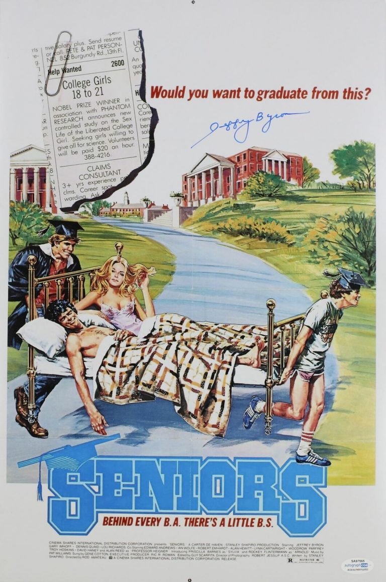 JEFFREY BYRON SIGNED THE SENIORS 12X18 MOVIE POSTER ACOA COLLECTIBLE MEMORABILIA