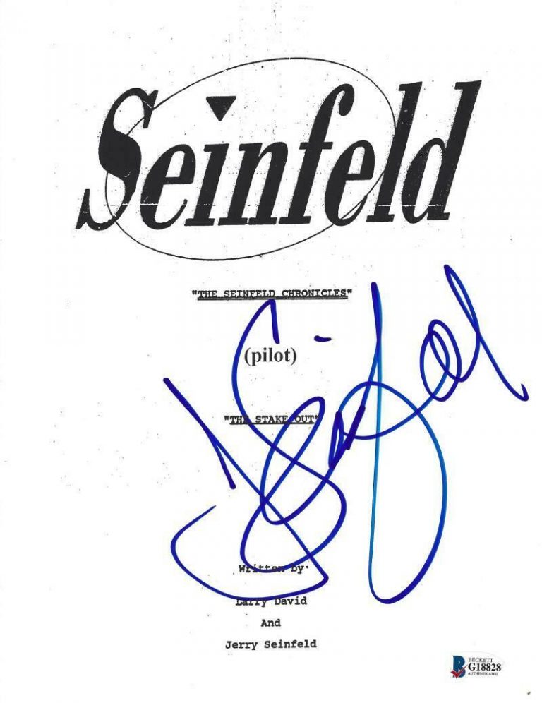 JERRY SEINFELD SIGNED “SEINFELD” PILOT FULL SCRIPT “THE STAKE OUT” BECKETT COA B COLLECTIBLE MEMORABILIA