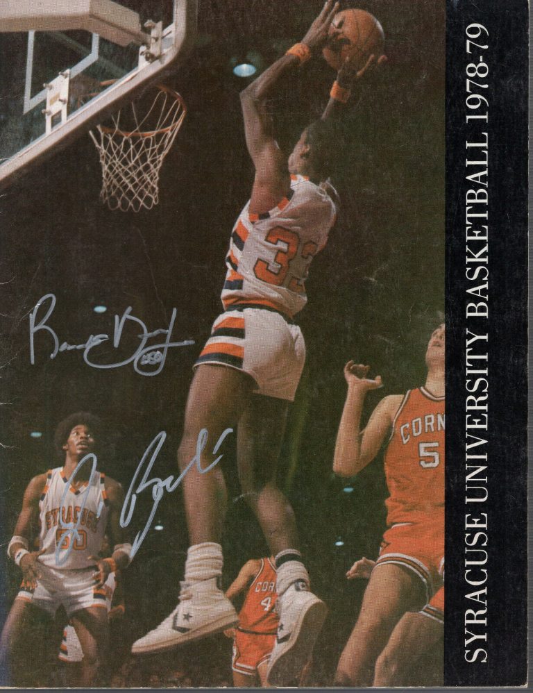 JIM BOEHEIM+ROOSEVELT BOUIE HAND SIGNED 1978 SYRACUSE BK YEARBOOK+COA AWESOME COLLECTIBLE MEMORABILIA