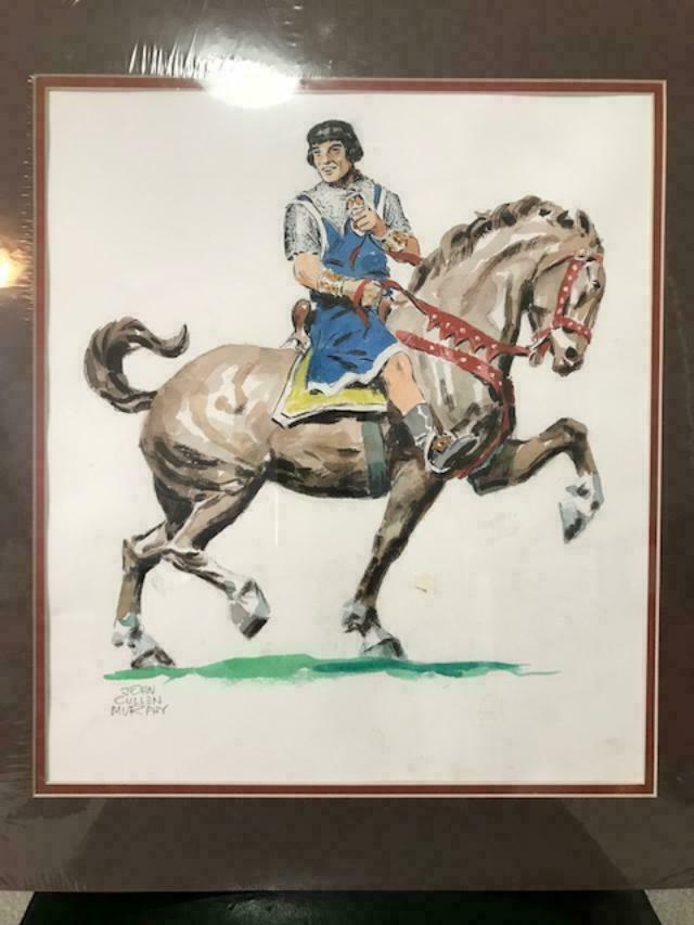 JOHN CULLEN MURPHY ORIGINAL COLOR DRAWING OF PRINCE VALIANT RARE JSA LETTER COLLECTIBLE MEMORABILIA