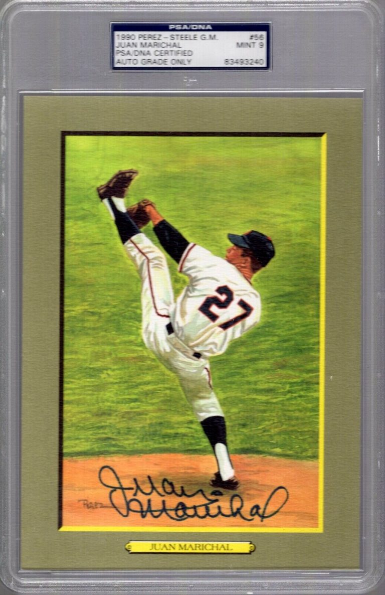JUAN MARICHAL SIGNED HALL OF FAME GREATEST MOMENTS CARD MINT 9 PSA SLABBED COLLECTIBLE MEMORABILIA