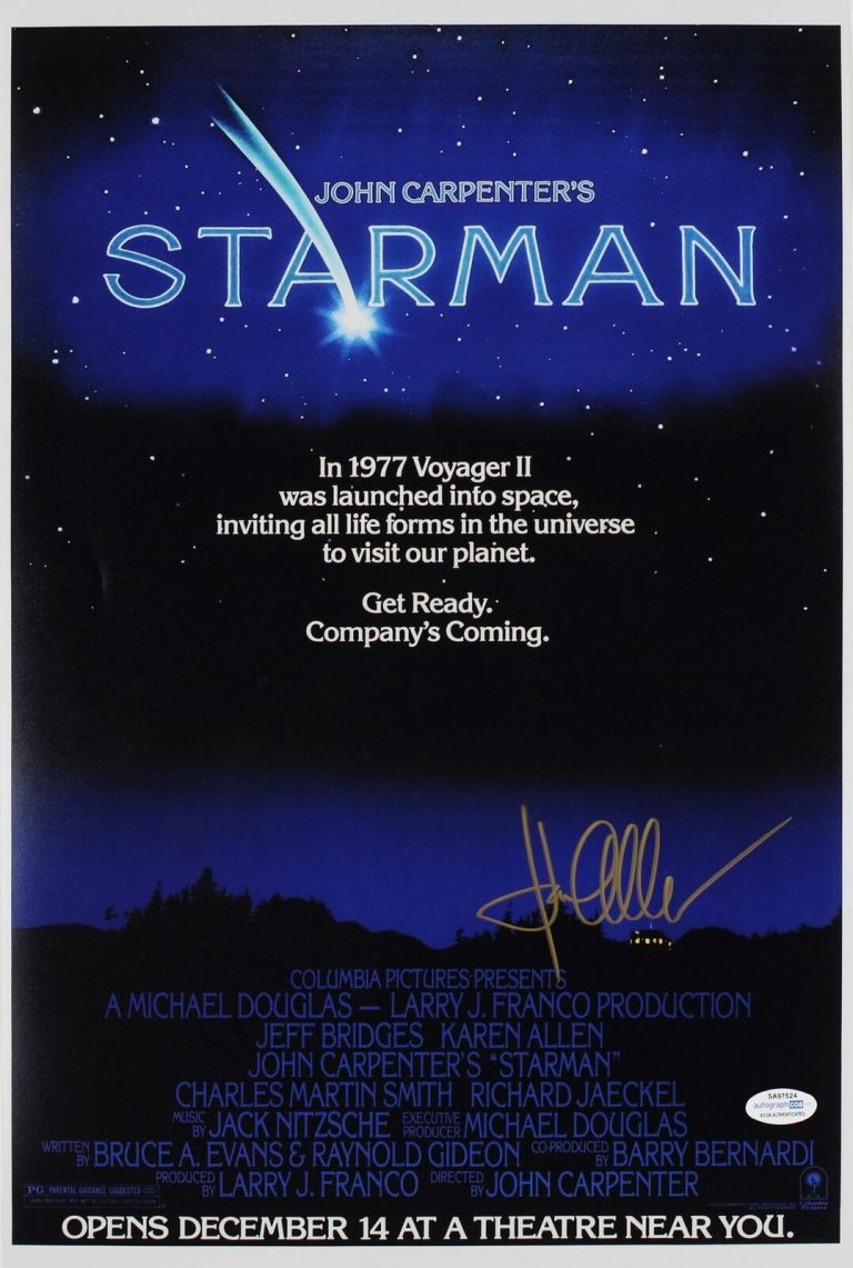 KAREN ALLEN SIGNED STARMAN 12X18 MOVIE POSTER 2 ACOA COLLECTIBLE MEMORABILIA