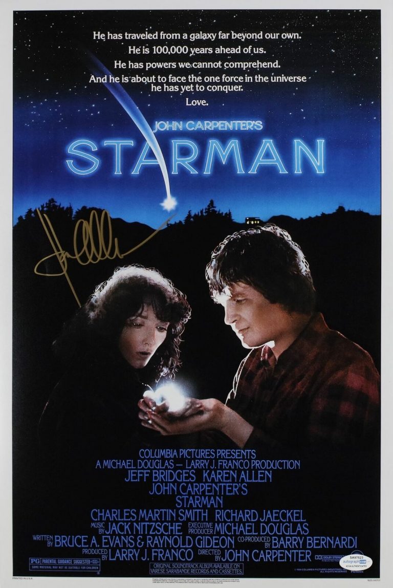 KAREN ALLEN SIGNED STARMAN 12X18 MOVIE POSTER ACOA COLLECTIBLE MEMORABILIA