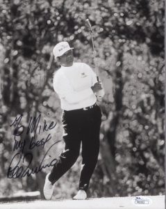 LEE TREVINO HAND SIGNED 8×10 PHOTO GOLF LEGEND TO MIKE JSA COLLECTIBLE MEMORABILIA