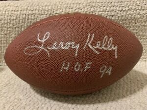LEROY KELLY HAND SIGNED FULL SIZE WILSON FOOTBALL CLEVELAND BROWNS HOF 94 JSA COLLECTIBLE MEMORABILIA